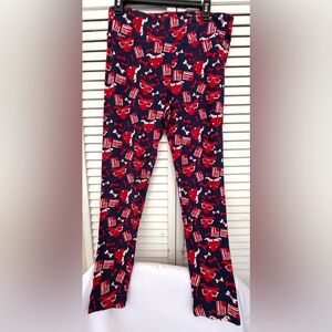 LULAROE Americana Dog and bone print legging size 10-20
